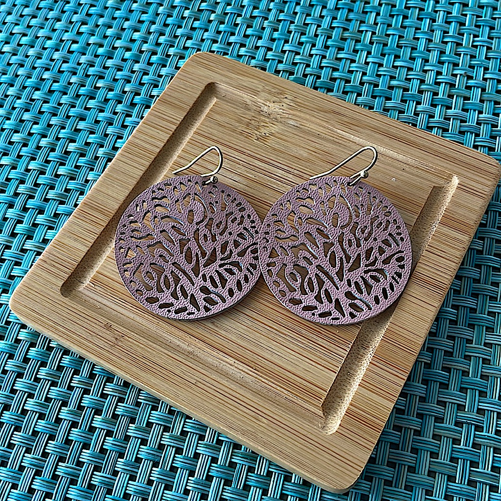 Maurices Faux Leather Pink Earrings 7$